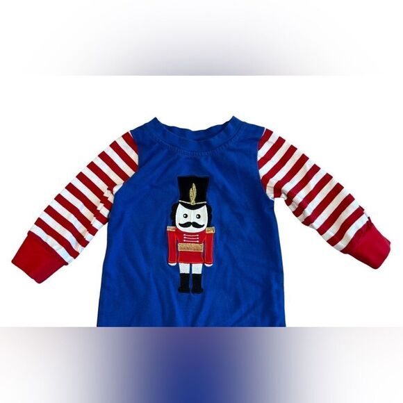 Baby Christmas Embroidered Toy‎ Soldier Blue Snap Romper 3-6 months Holiday Cute - Picture 3 of 8